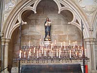 Candles inside Exeter Cathedral, Exeter, Devon. Photograph (c) Sean Creech 2001